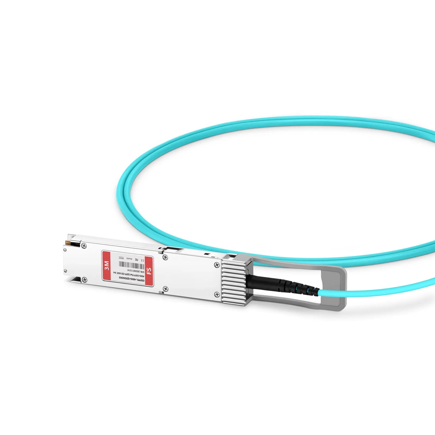 3m (10ft) Cisco Compatible 400G OSFP 8 x 50G PAM4 Flat Top to 400G QSFP-DD 8 x 50G PAM4 Active Optical Cable
