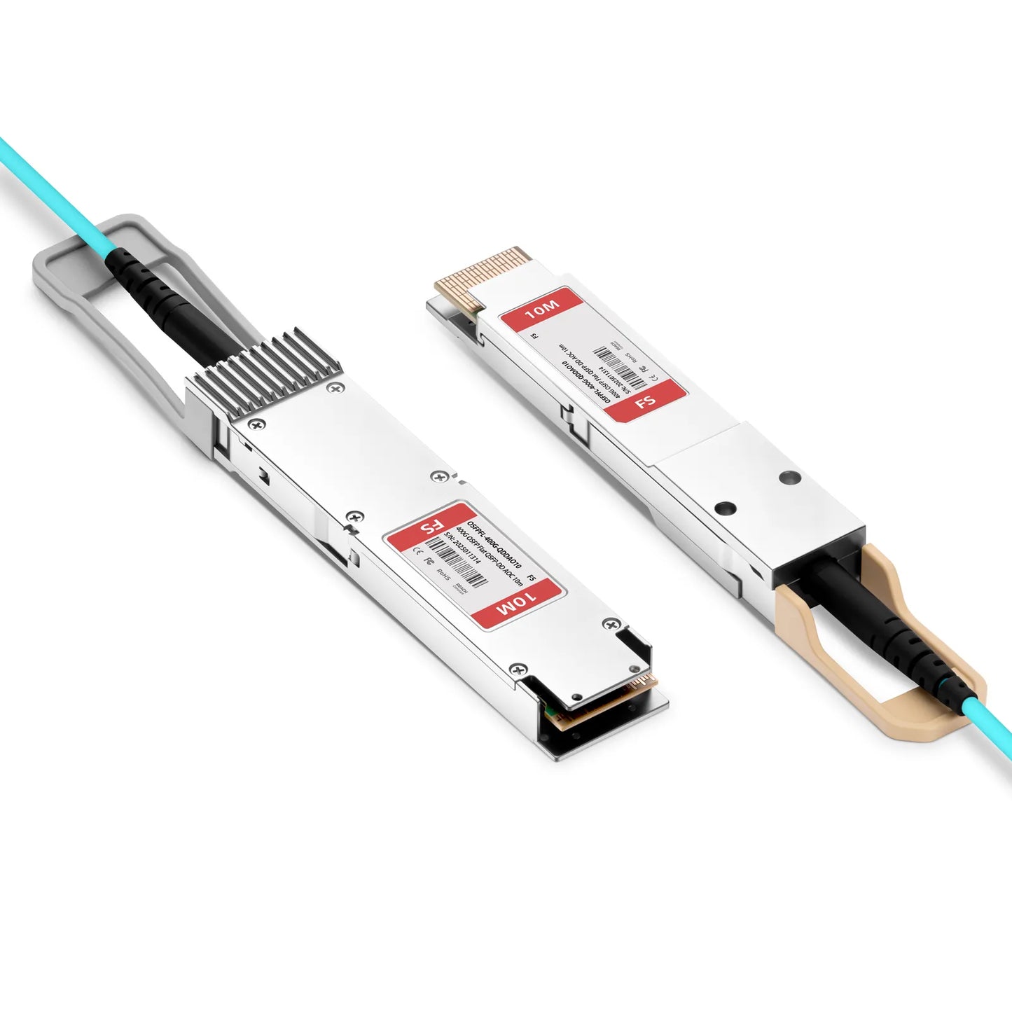 10m (33ft) 400G OSFP 8 x 50G PAM4 Flat Top to 400G QSFP-DD 8 x 50G PAM4 Active Optical Cable