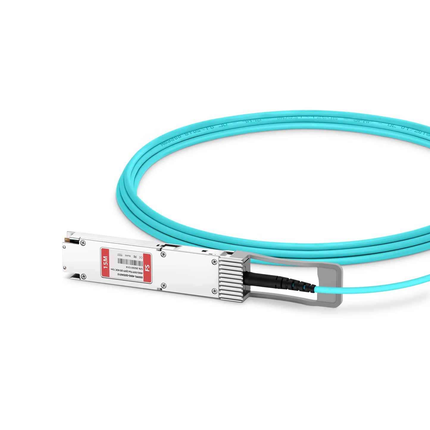 15m (49ft) Cisco Compatible 400G OSFP 8 x 50G PAM4 Flat Top to 400G QSFP-DD 8 x 50G PAM4 Active Optical Cable