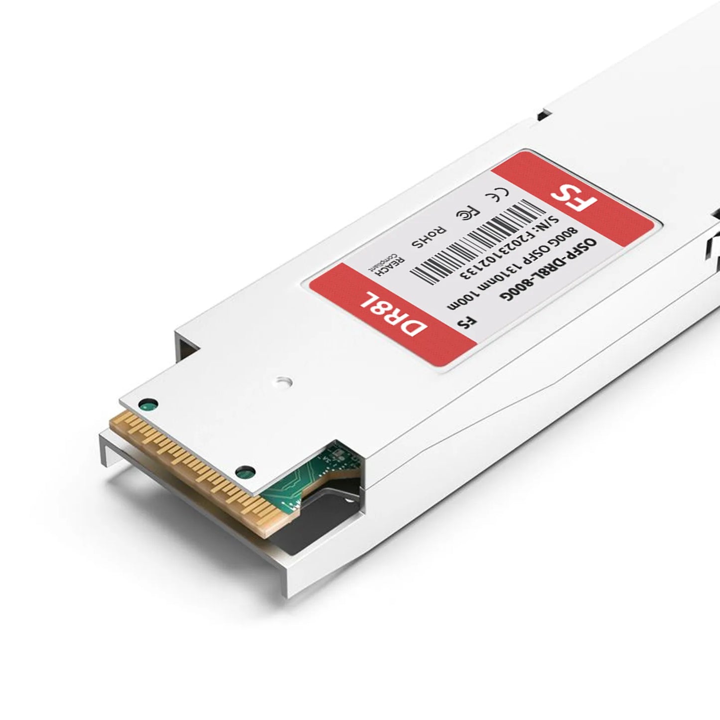 800GBASE 2xDR4/DR8 OSFP Finned Top 8 x 100G PAM4 1310nm 100m DOM Dual MPO-12/APC SMF Optical Transceiver Module for FS Switches