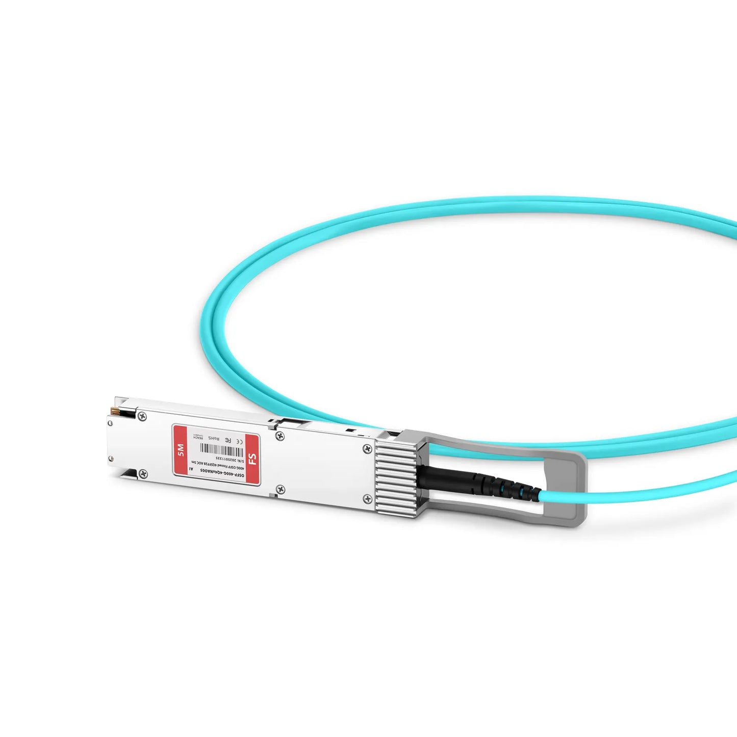 5m (16ft) Arista Networks Compatible 400G OSFP 8 x 50G PAM4 Finned Top to 4 x 100G QSFP28 4 x 25G NRZ Active Optical Breakout Cable