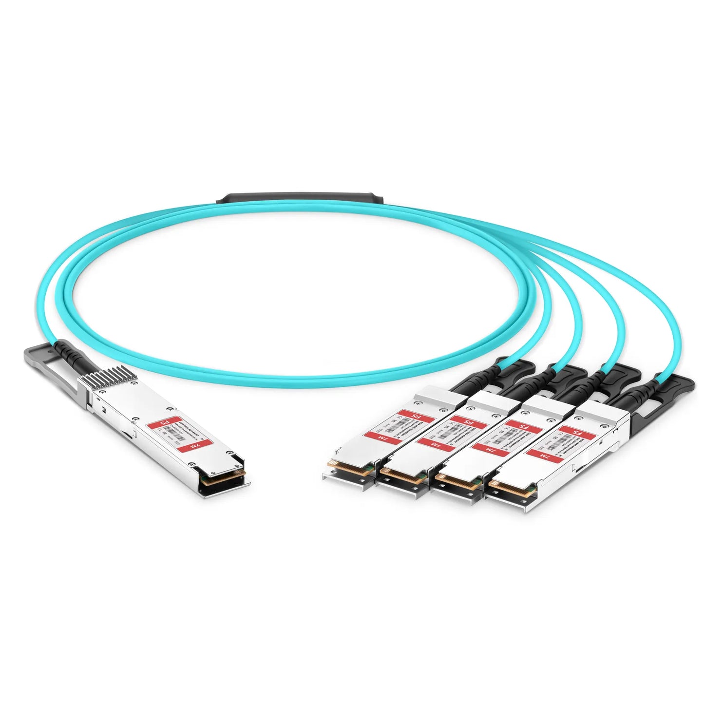 7m (23ft) Arista Networks Compatible 400G OSFP 8 x 50G PAM4 Finned Top to 4 x 100G QSFP28 4 x 25G NRZ Active Optical Breakout Cable
