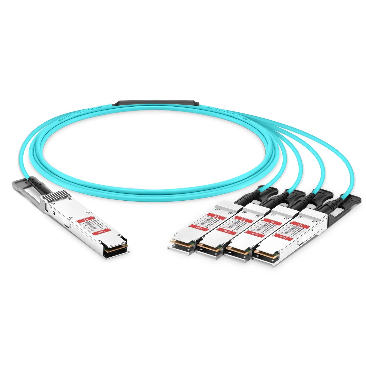 10m (33ft) Arista Networks Compatible 400G OSFP 8 x 50G PAM4 Finned Top to 4 x 100G QSFP28 4 x 25G NRZ Active Optical Breakout Cable