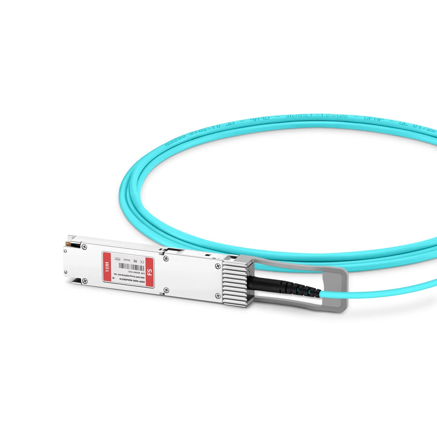 10m (33ft) Arista Networks Compatible 400G OSFP 8 x 50G PAM4 Finned Top to 4 x 100G QSFP28 4 x 25G NRZ Active Optical Breakout Cable