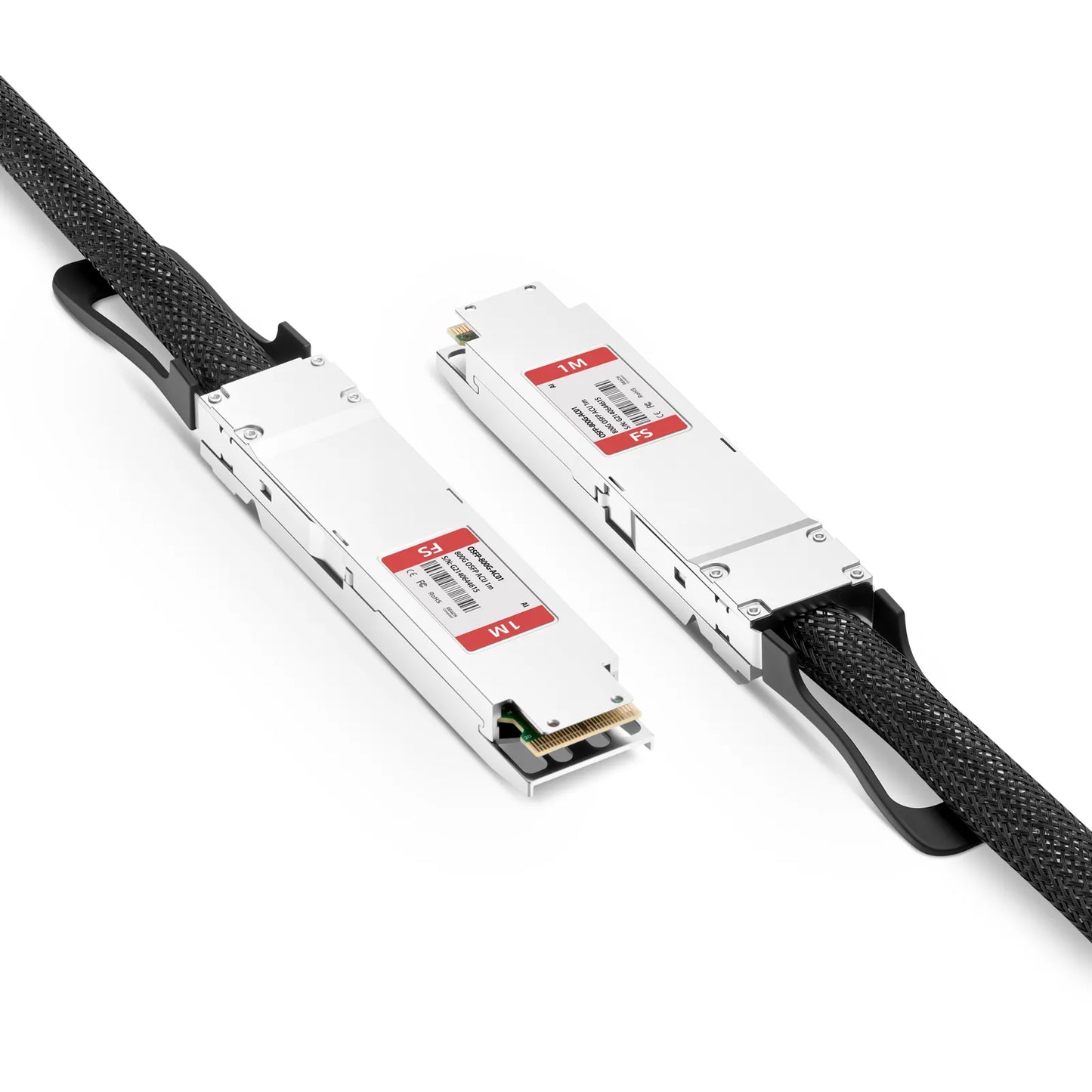 1m (3ft) Arista Networks Compatible 800G Twin-port OSFP 8 x 100G PAM4 Finned Top Active Direct Attach Copper Twinax Cable