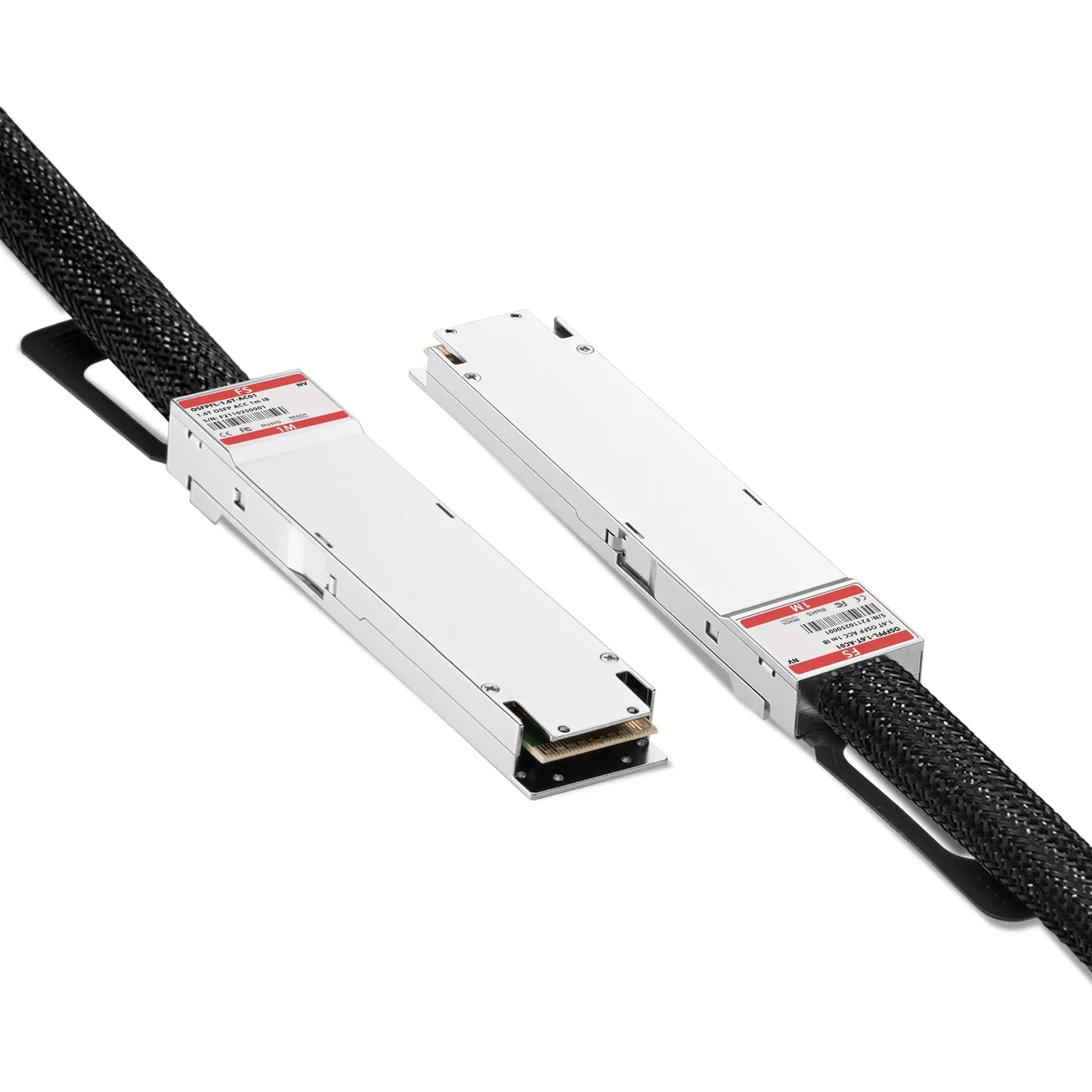1m (3ft) NVIDIA/Mellanox MCA4K00-X001 Compatible 1.6T OSFP224 8 x 200G PAM4 Flat Top InfiniBand XDR Active Direct Attach Copper Twinax Cable