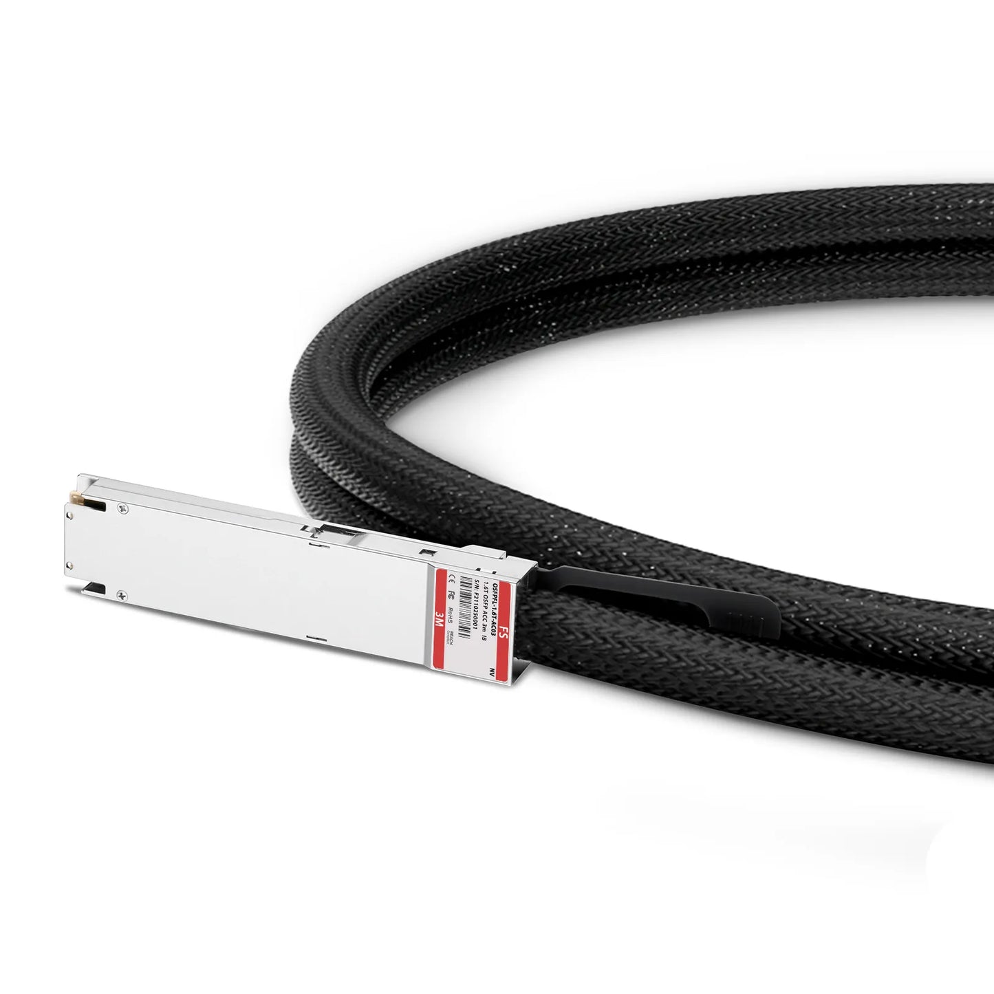 3m (10ft) NVIDIA/Mellanox MCA4K00-X003 Compatible 1.6T OSFP224 8 x 200G PAM4 Flat Top InfiniBand XDR Active Direct Attach Copper Twinax Cable