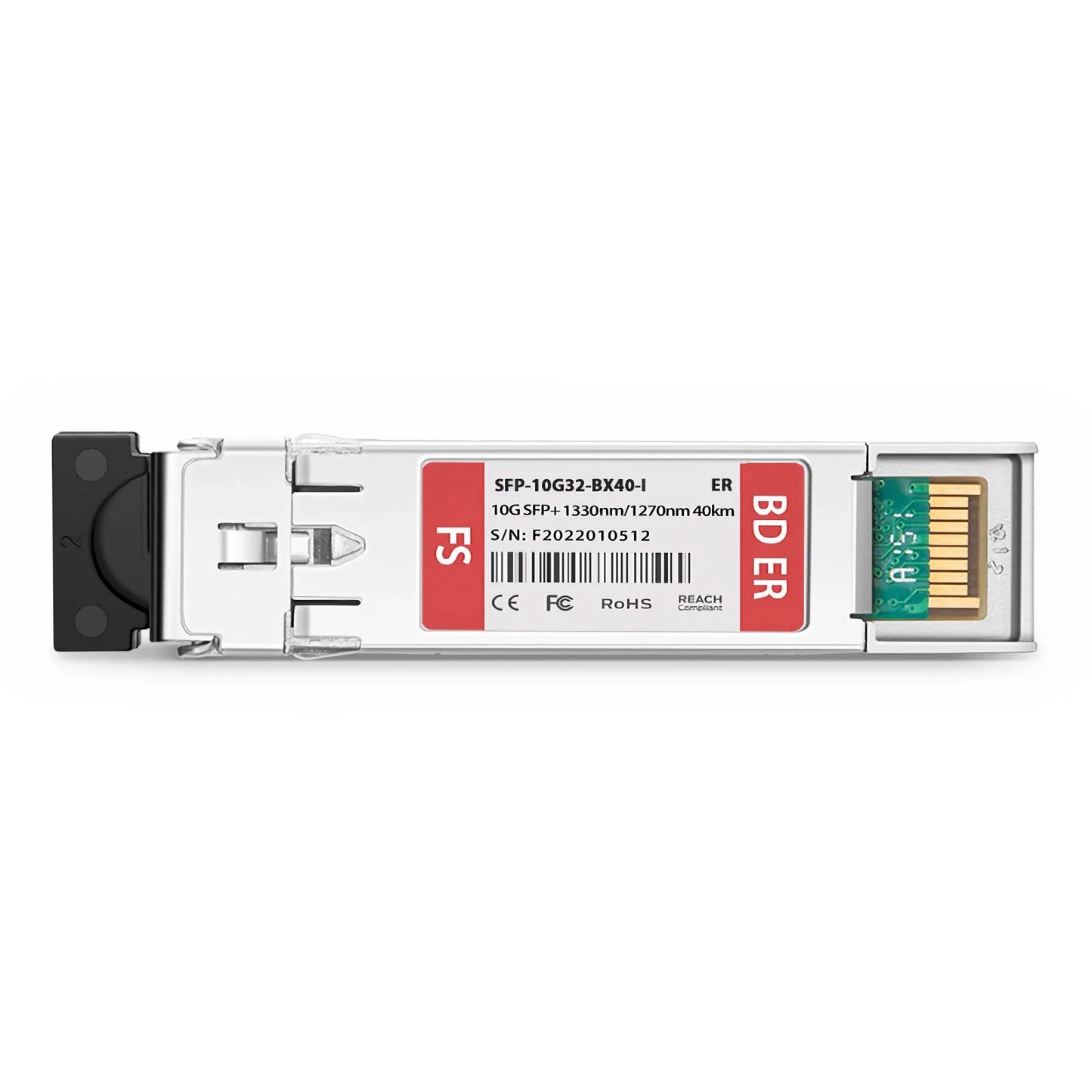 Ericsson Compatible SFP+ 10GBASE-BX40-D BiDi 1330nm-TX/1270nm-RX 40km DOM Simplex LC/UPC SMF Optical Transceiver Module For 4G Wireless (Industrial)