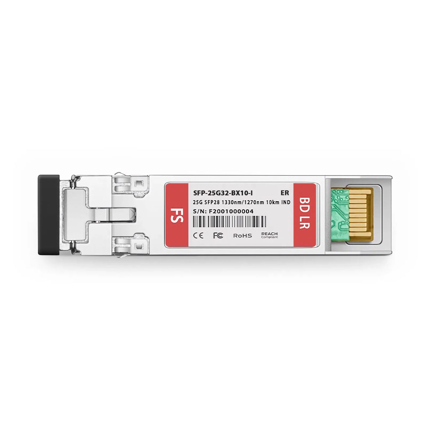 Ericsson RDH10281/2 Compatible SFP28 25GBASE-BX10-D BiDi 1330nm-TX/1270nm-RX 10km DOM Simplex LC/UPC SMF Optical Transceiver Module For 5G Wireless (Industrial)