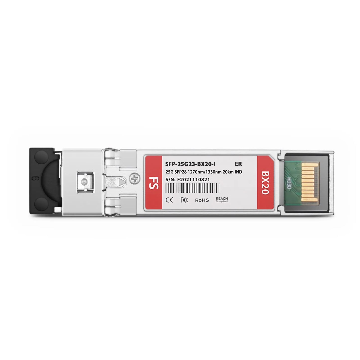 Ericsson RDH10281/1 Compatible SFP28 25GBASE-BX20-U BiDi 1270nm-TX/1330nm-RX 20km DOM Simplex LC/UPC SMF Optical Transceiver Module For 5G Wireless (Industrial)