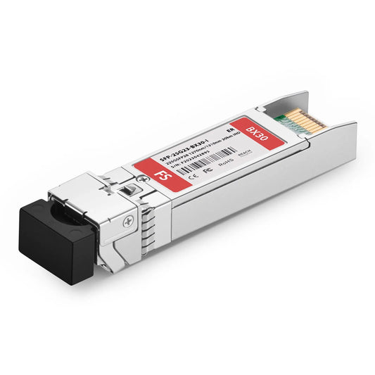 Ericsson Compatible SFP28 25GBASE-BX30-U BiDi 1270nm-TX/1310nm-RX 30km DOM Simplex LC/UPC SMF Optical Transceiver Module For 5G Wireless (Industrial)