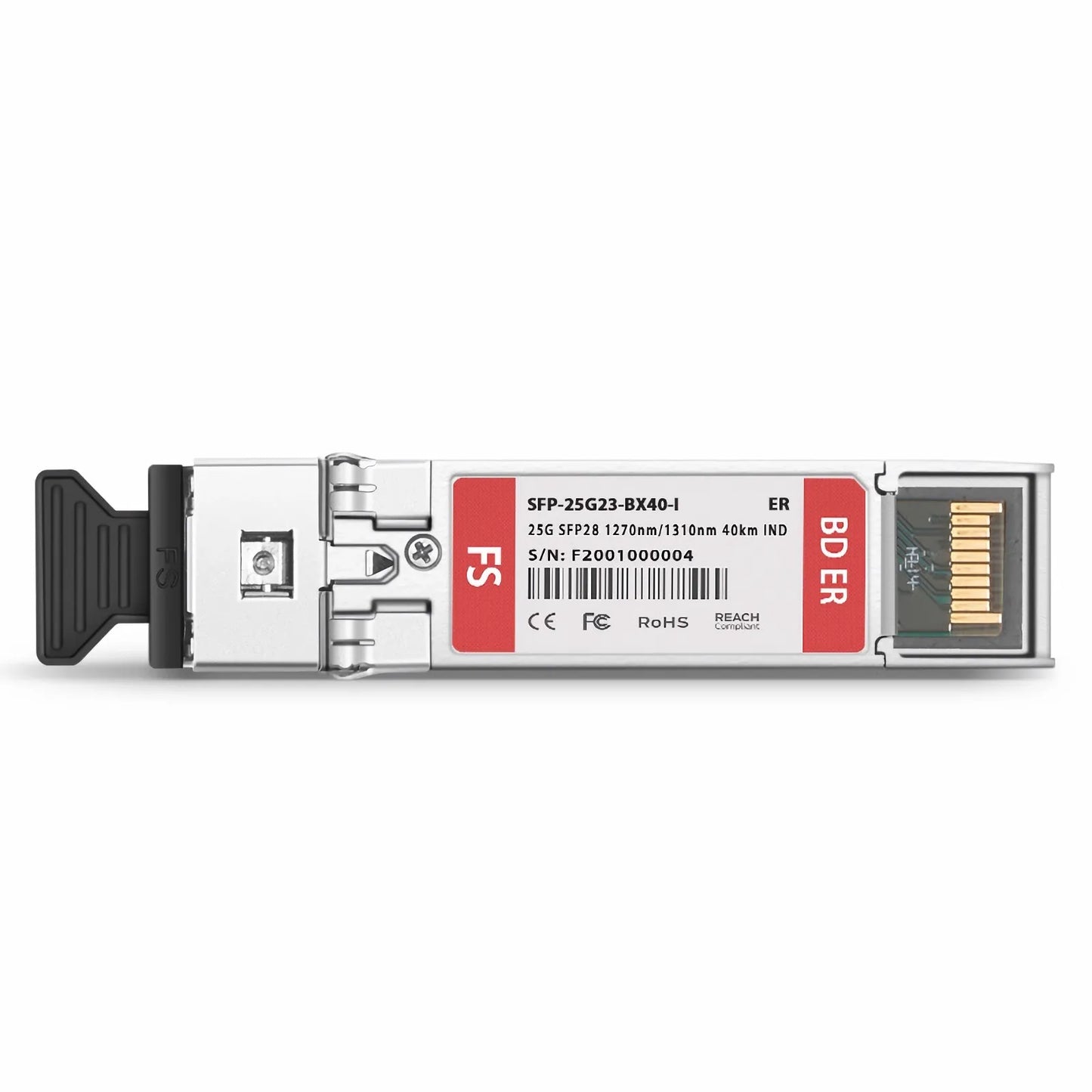 Ericsson Compatible SFP28 25GBASE-BX40-U BiDi 1270nm-TX/1310nm-RX 40km DOM Simplex LC/UPC SMF Optical Transceiver Module For 5G Wireless (Industrial)