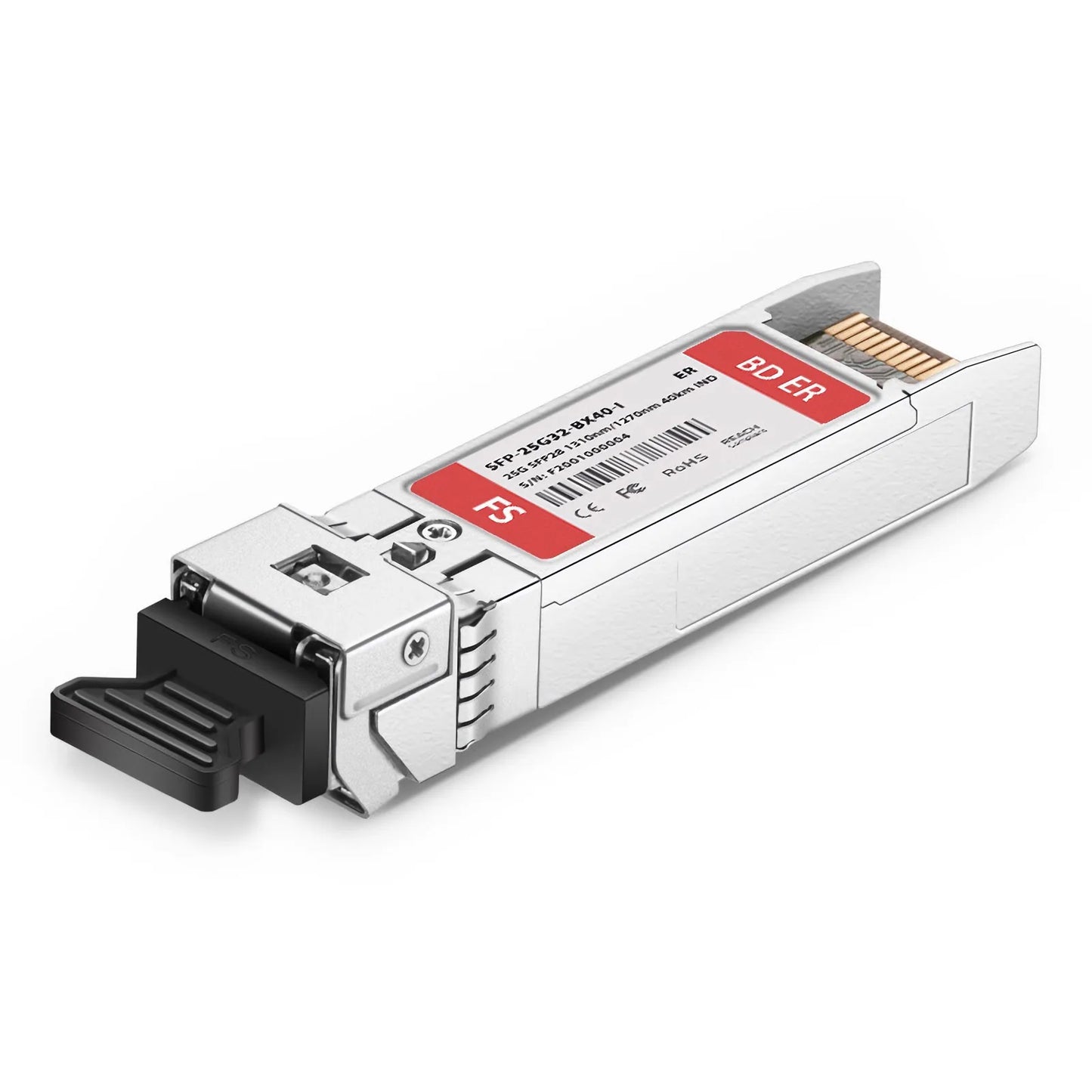 Ericsson Compatible SFP28 25GBASE-BX40-D BiDi 1310nm-TX/1270nm-RX 40km DOM Simplex LC/UPC SMF Optical Transceiver Module For 5G Wireless (Industrial)
