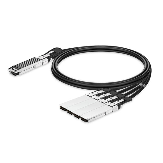 2m (7ft) 800G OSFP 8 x 100G PAM4 Finned Top to 4 x 200G OSFP 2 x 100G PAM4 Flat Top Passive Direct Attach Copper Breakout Cable for FS Switches