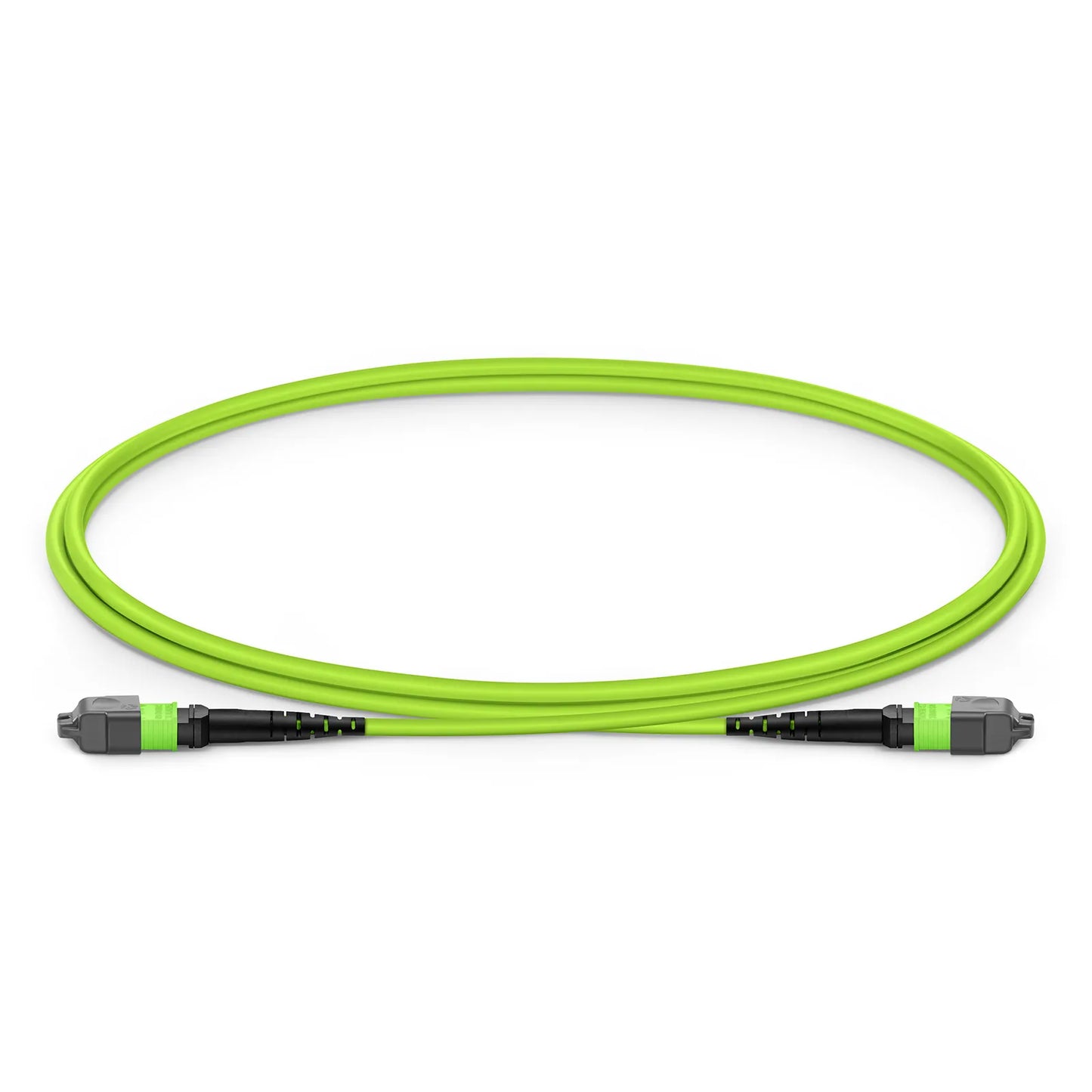 1m (3ft) MTP® Jumper, MTP®-12 UPC (Female) to MTP®-12 UPC (Female), 12 Fibers, Multimode (OM5), Plenum (OFNP), 0.35dB Max, Type B, Lime Green