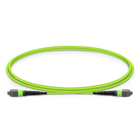 1m (3ft) MTP® Jumper, MTP®-12 UPC (Female) to MTP®-12 UPC (Female), 12 Fibers, Multimode (OM5), Plenum (OFNP), 0.35dB Max, Type B, Lime Green