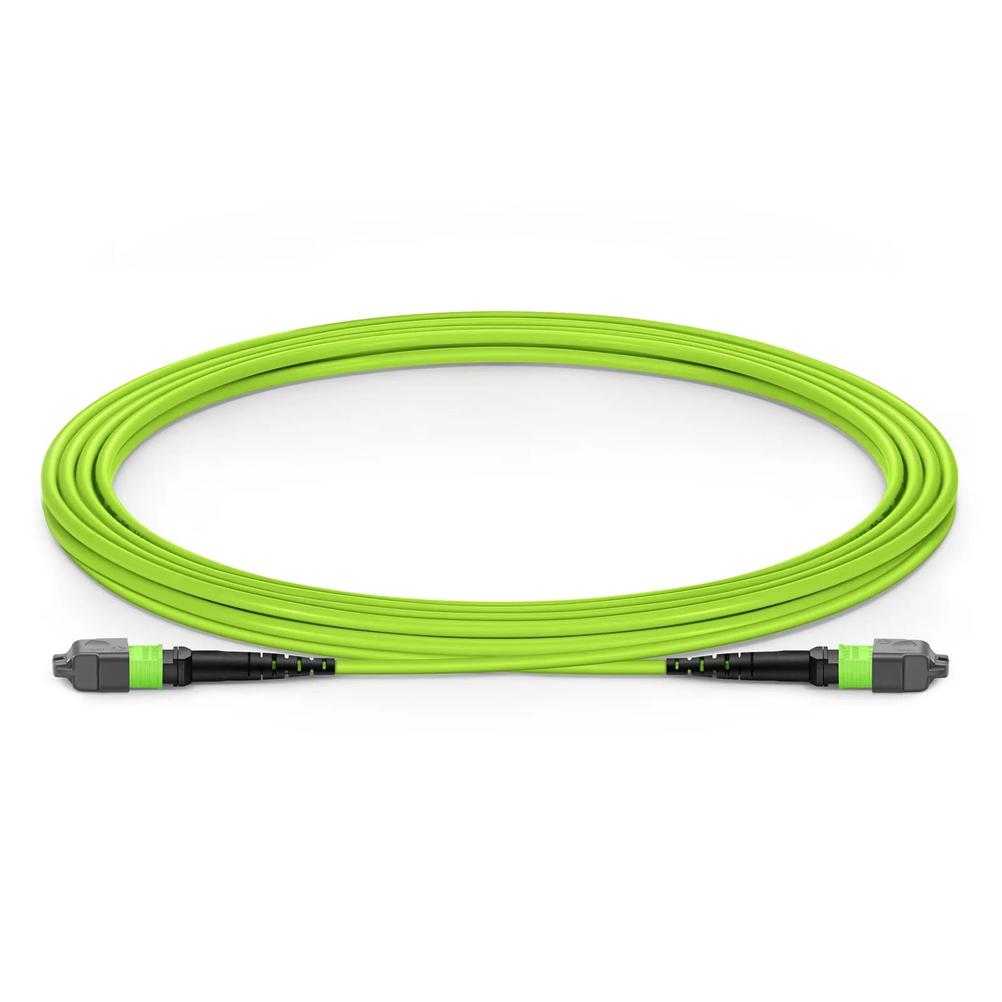 3m (10ft) MTP® Jumper, MTP®-12 UPC (Female) to MTP®-12 UPC (Female), 12 Fibers, Multimode (OM5), Plenum (OFNP), 0.35dB Max, Type A, Lime Green