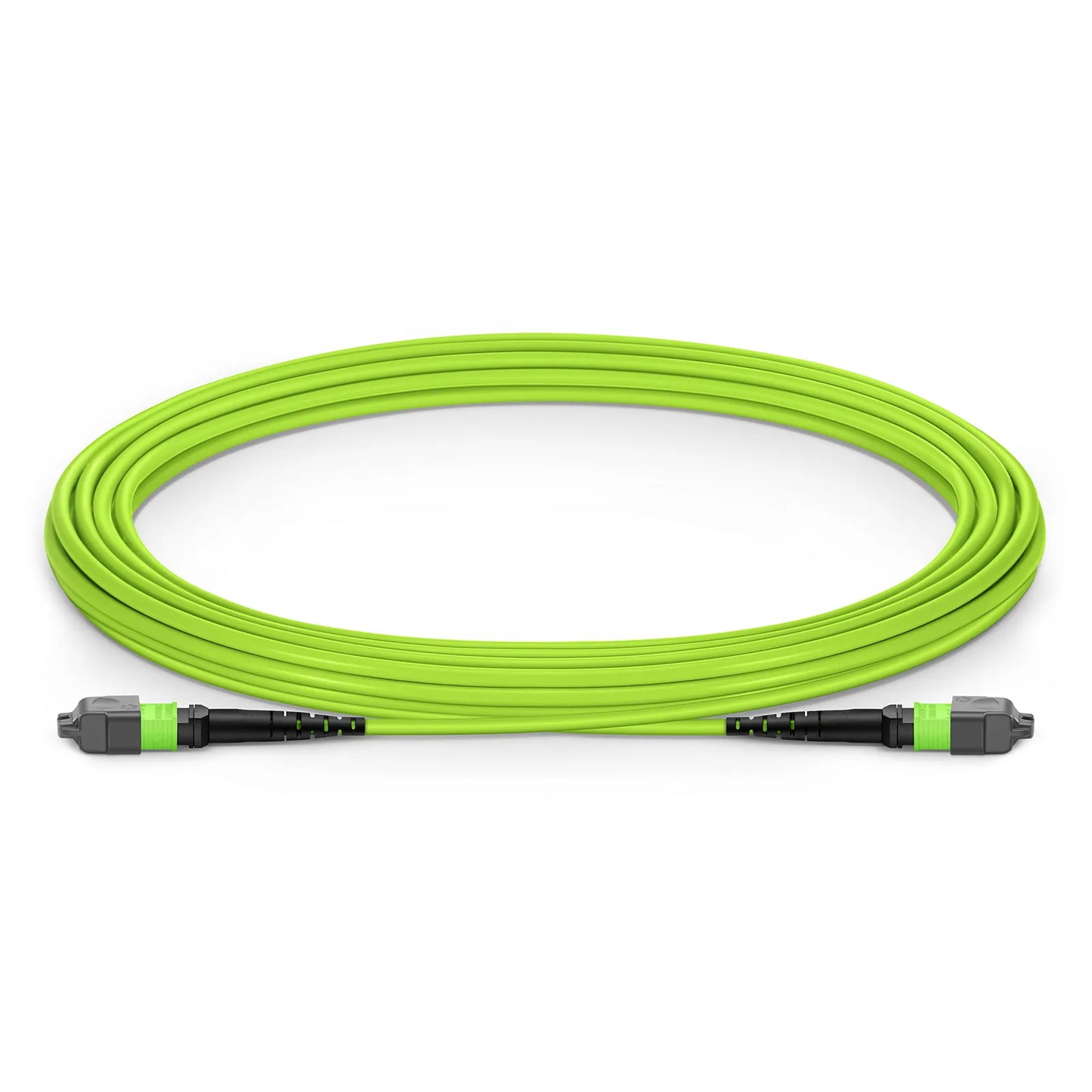 5m (16ft) MTP® Jumper, MTP®-12 UPC (Female) to MTP®-12 UPC (Female), 12 Fibers, Multimode (OM5), Plenum (OFNP), 0.35dB Max, Type B, Lime Green