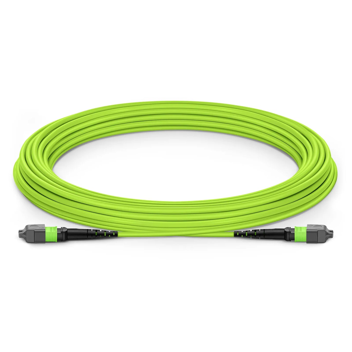 10m (33ft) MTP® Jumper, MTP®-12 UPC (Female) to MTP®-12 UPC (Female), 12 Fibers, Multimode (OM5), Plenum (OFNP), 0.35dB Max, Type B, Lime Green