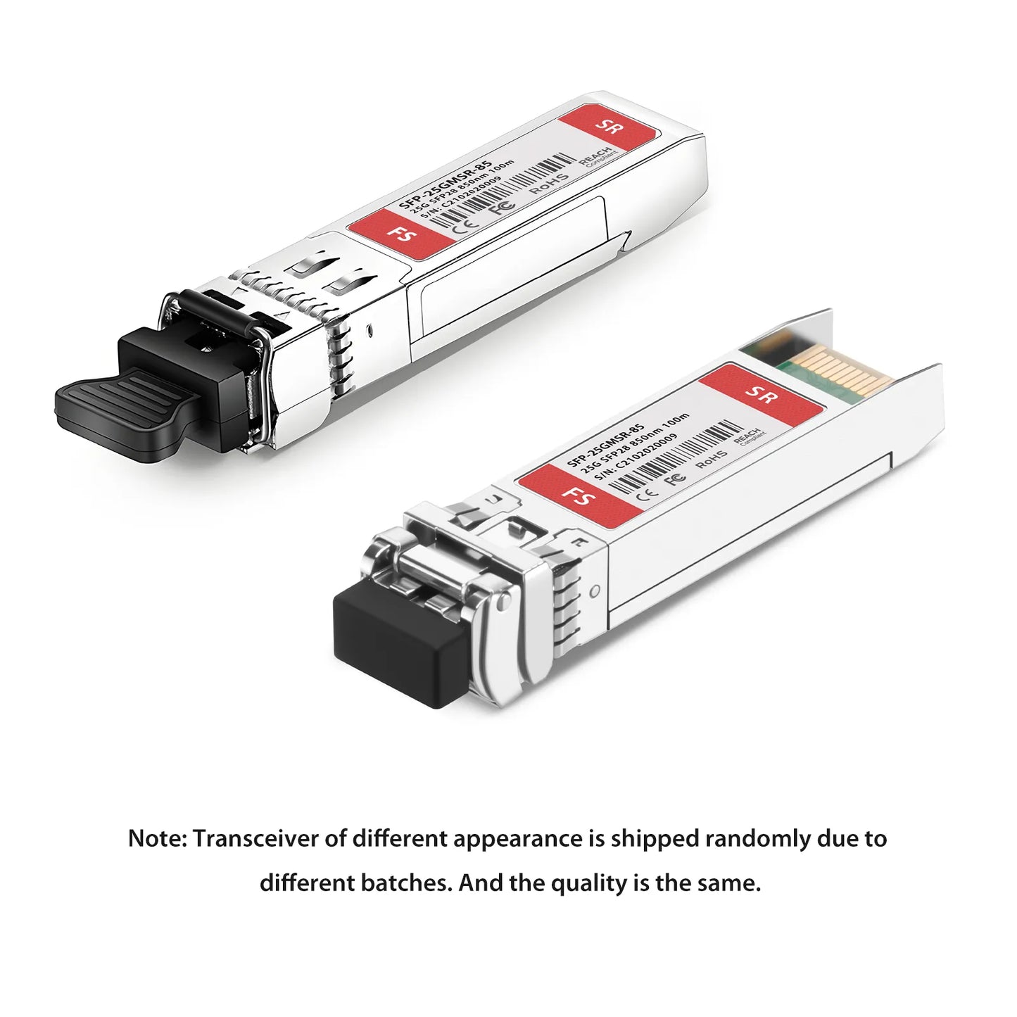 10/25GBASE-SR SFP28 Dual-rate 850nm 100m DOM Duplex LC/UPC MMF Optical Transceiver Module for FS Switches