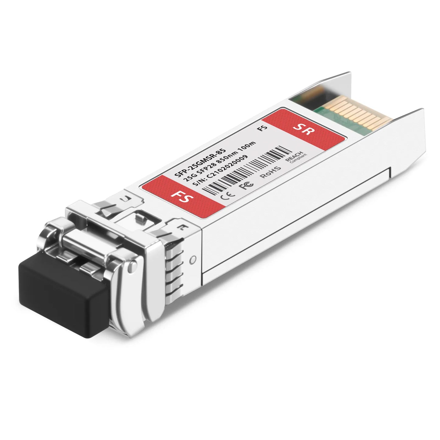 10/25GBASE-SR SFP28 Dual-rate 850nm 100m DOM Duplex LC/UPC MMF Optical Transceiver Module for FS Switches