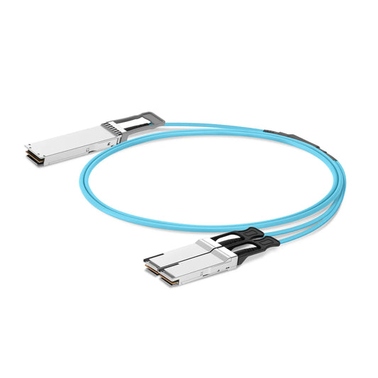 5m (16ft) NVIDIA/Mellanox MFA7U10-H005-FLT Compatible 400G OSFP 8 x 50G PAM4 Flat Top to 2 x 200G QSFP56 4 x 50G PAM4 InfiniBand HDR Active Optical Breakout Cable for Quantum Switches and ConnectX-7 HCA