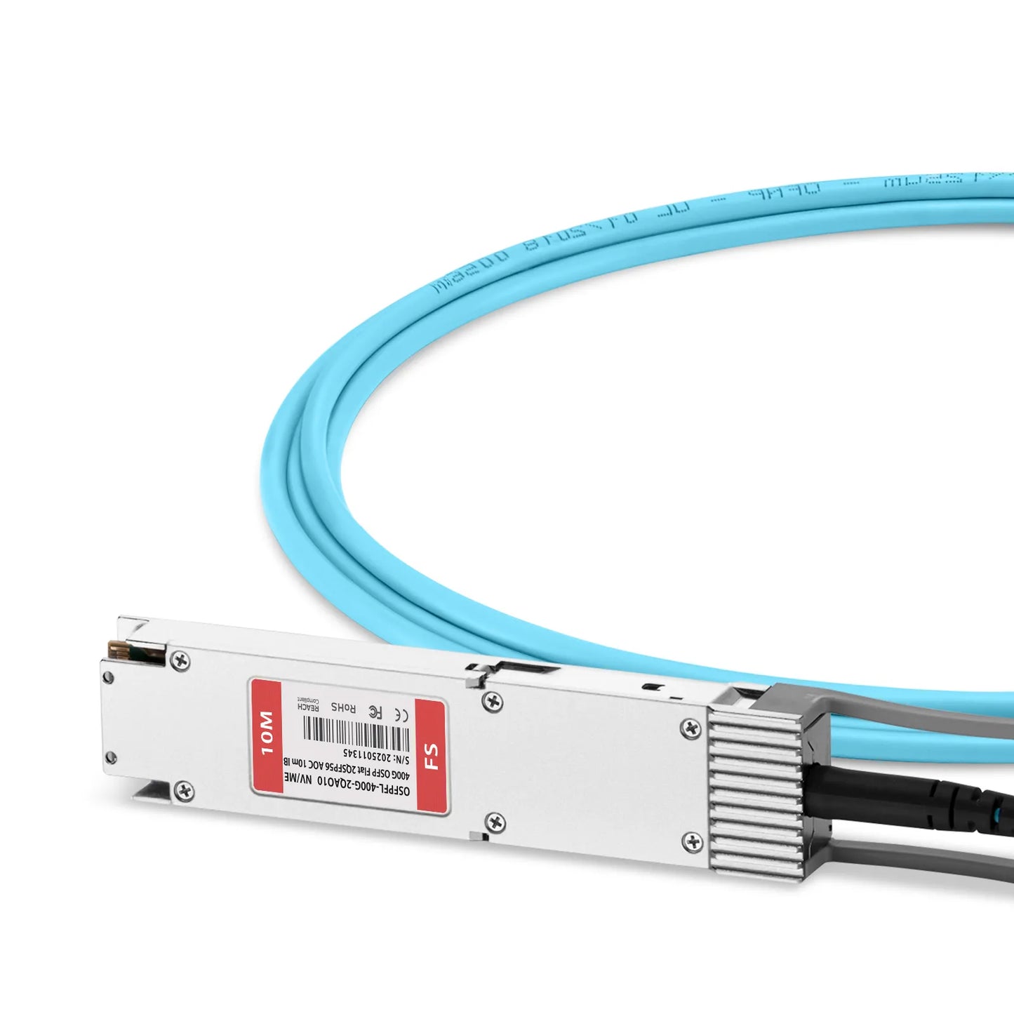 10m (33ft) NVIDIA/Mellanox MFA7U10-H010-FLT Compatible 400G OSFP 8 x 50G PAM4 Flat Top to 2 x 200G QSFP56 4 x 50G PAM4 InfiniBand HDR Active Optical Breakout Cable for Quantum Switches and ConnectX-7 HCA