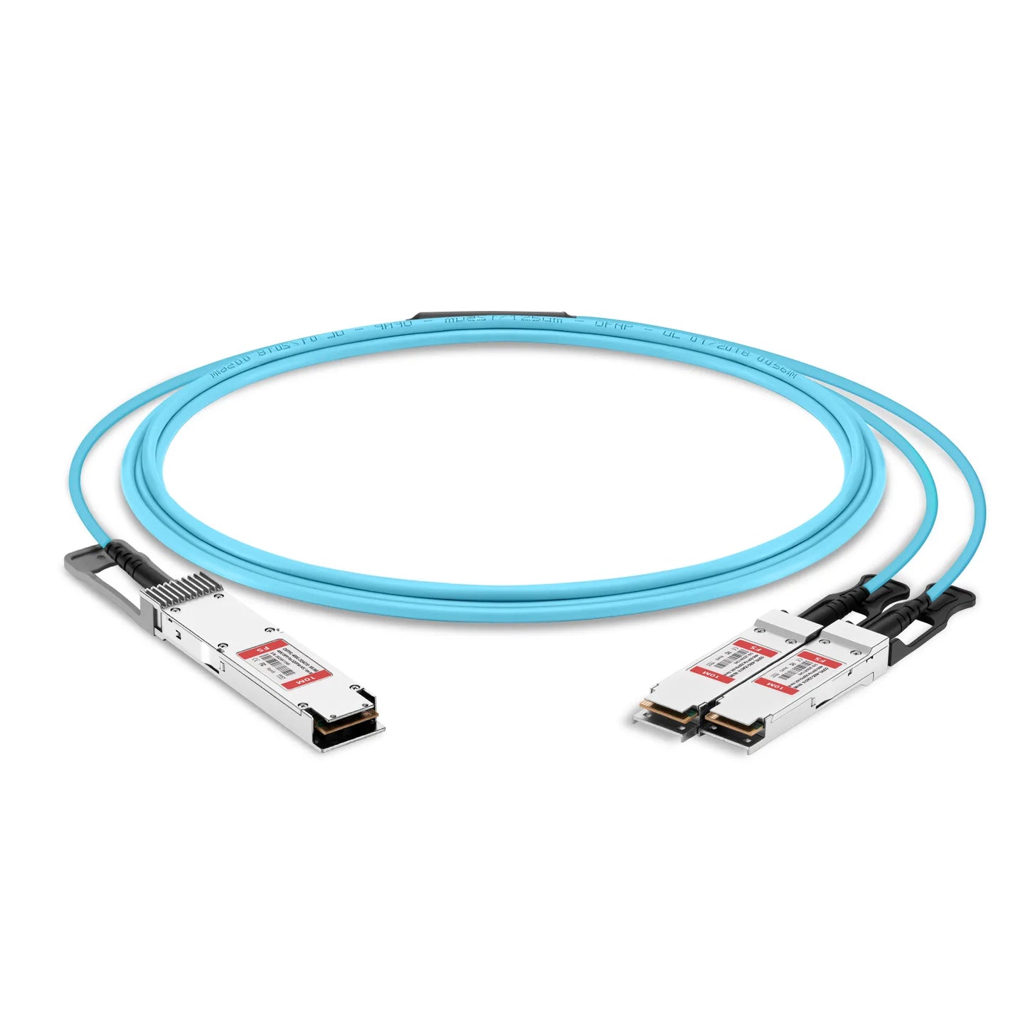 10m (33ft) NVIDIA/Mellanox MFA7U10-H010-FLT Compatible 400G OSFP 8 x 50G PAM4 Flat Top to 2 x 200G QSFP56 4 x 50G PAM4 InfiniBand HDR Active Optical Breakout Cable for Quantum Switches and ConnectX-7 HCA
