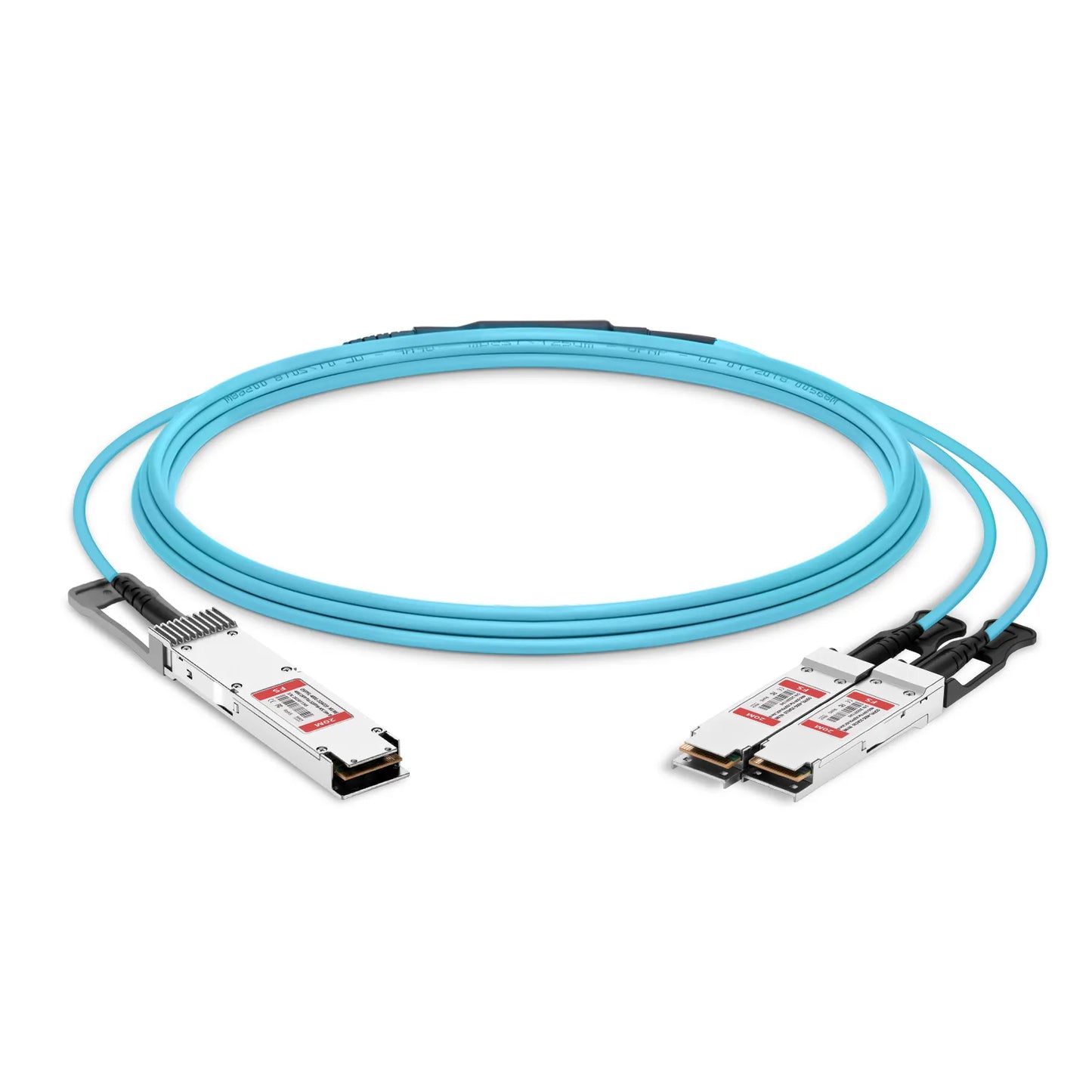 20m (66ft) NVIDIA/Mellanox MFA7U10-H020-FLT Compatible 400G OSFP 8 x 50G PAM4 Flat Top to 2 x 200G QSFP56 4 x 50G PAM4 InfiniBand HDR Active Optical Breakout Cable for Quantum Switches and ConnectX-7 HCA