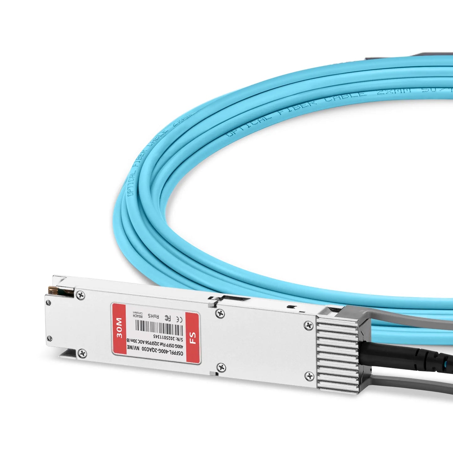 30m (98ft) NVIDIA/Mellanox MFA7U10-H030-FLT Compatible 400G OSFP 8 x 50G PAM4 Flat Top to 2 x 200G QSFP56 4 x 50G PAM4 InfiniBand HDR Active Optical Breakout Cable for Quantum Switches and ConnectX-7 HCA