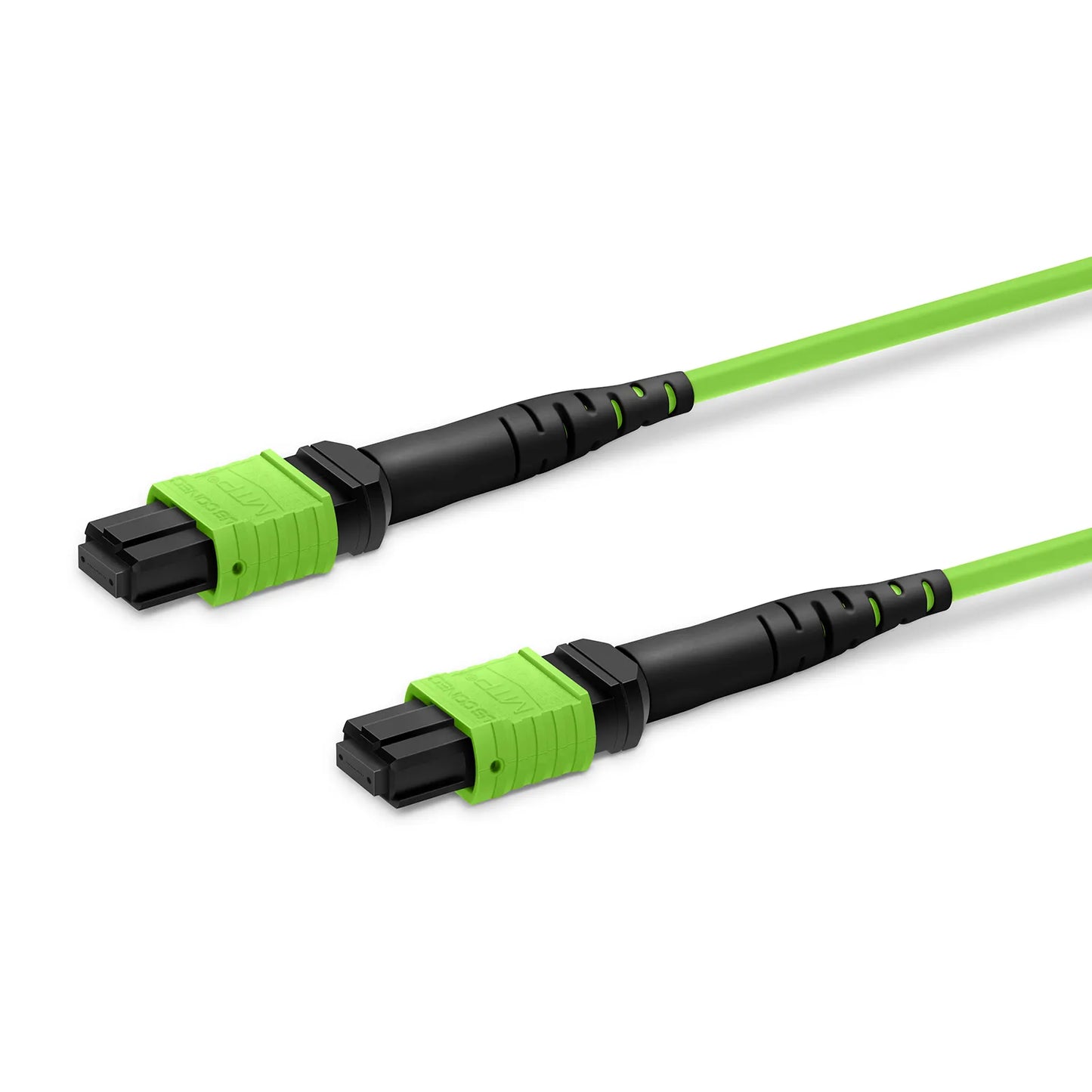 10m (33ft) MTP® Jumper, MTP®-12 UPC (Female) to MTP®-12 UPC (Female), 12 Fibers, Multimode (OM5), Plenum (OFNP), 0.35dB Max, Type B, Lime Green