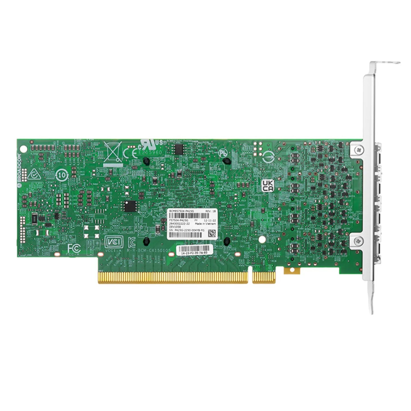 Broadcom® BCM957504-P425G Ethernet Network Interface Card, P425G 25GbE Quad-port SFP28, PCIe 4.0 x16, Standard & Low Profile