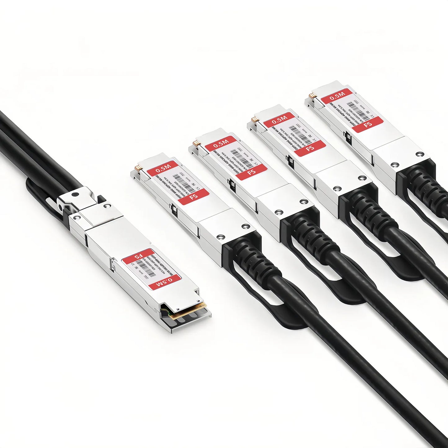 0.5m (2ft) NVIDIA/Mellanox MCP7Y40-N00A Compatible 800G Twin-port OSFP 8 x 100G PAM4 Finned Top to 4 x 200G QSFP112 2 x 100G PAM4 Ethernet Passive Direct Attach Copper Breakout Cable