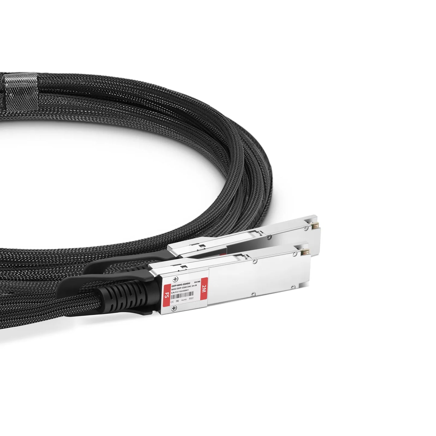 1m (3ft) NVIDIA/Mellanox MCP7Y40-N001 Compatible 800G Twin-port OSFP 8 x 100G PAM4 Finned Top to 4 x 200G QSFP112 2 x 100G PAM4 Ethernet Passive Direct Attach Copper Breakout Cable