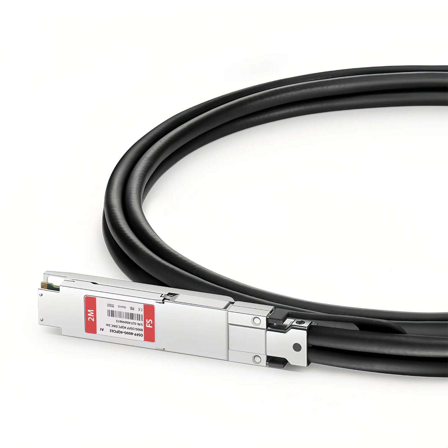 2m (7ft) Arista Networks Compatible 800G Twin-port OSFP 8 x 100G PAM4 Finned Top to 4 x 200G QSFP112 2 x 100G PAM4 Passive Direct Attach Copper Breakout Cable