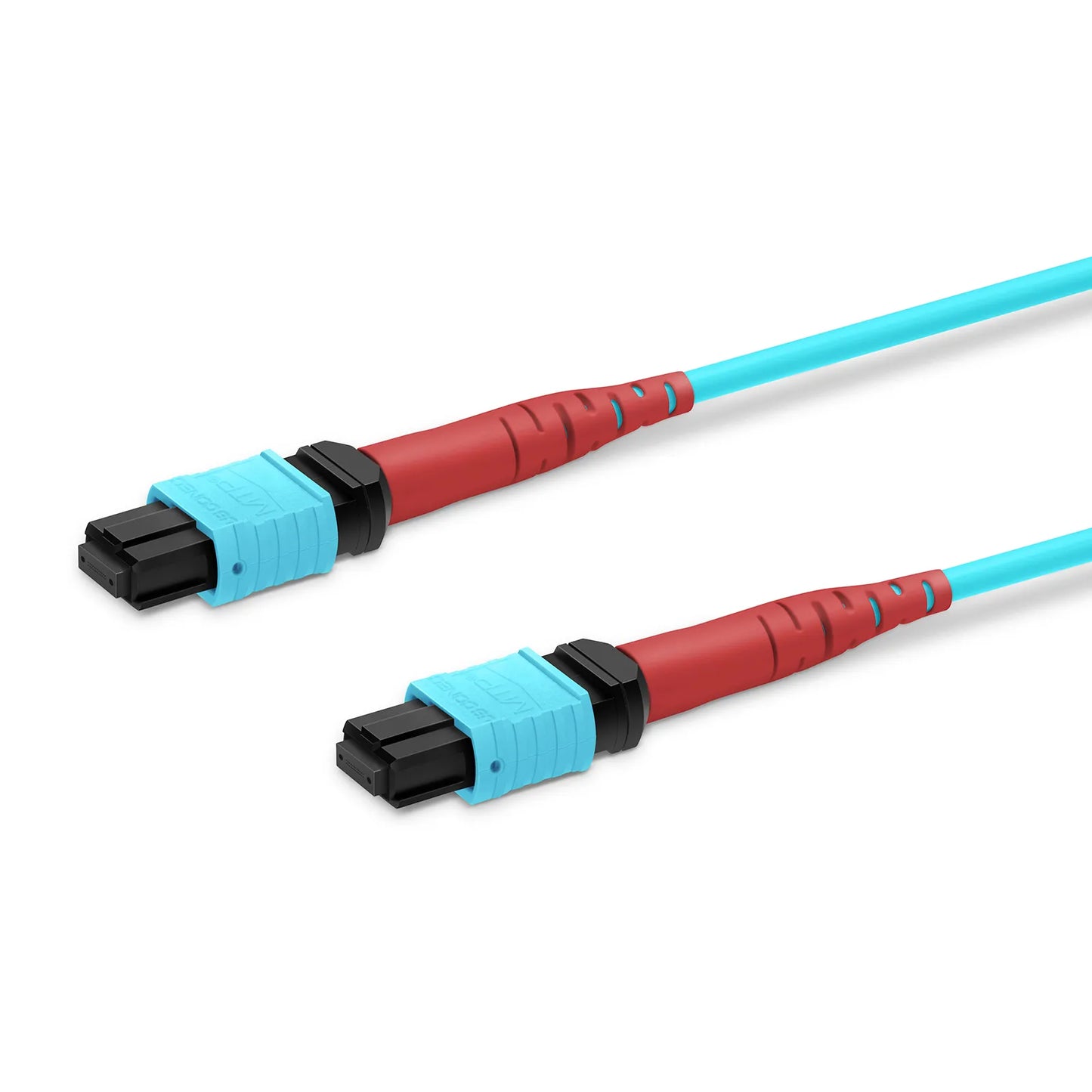 7m (23ft) MTP® Jumper, MTP®-24 UPC (Female) to MTP®-24 UPC (Female), 24 Fibers, Multimode (OM3), Plenum (OFNP), 0.35dB Max, Type A, Aqua