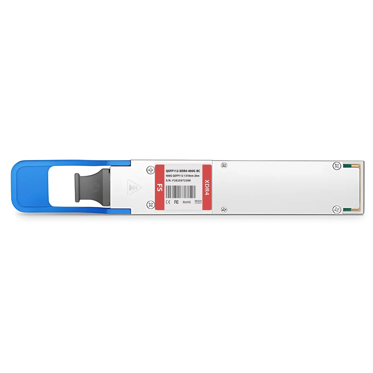 Broadcom Compatible 400GBASE-XDR4 QSFP112 4 x 100G PAM4 1310nm 2km DOM MPO-12/APC SMF Optical Transceiver Module, Breakout to 4 x 100G-FR