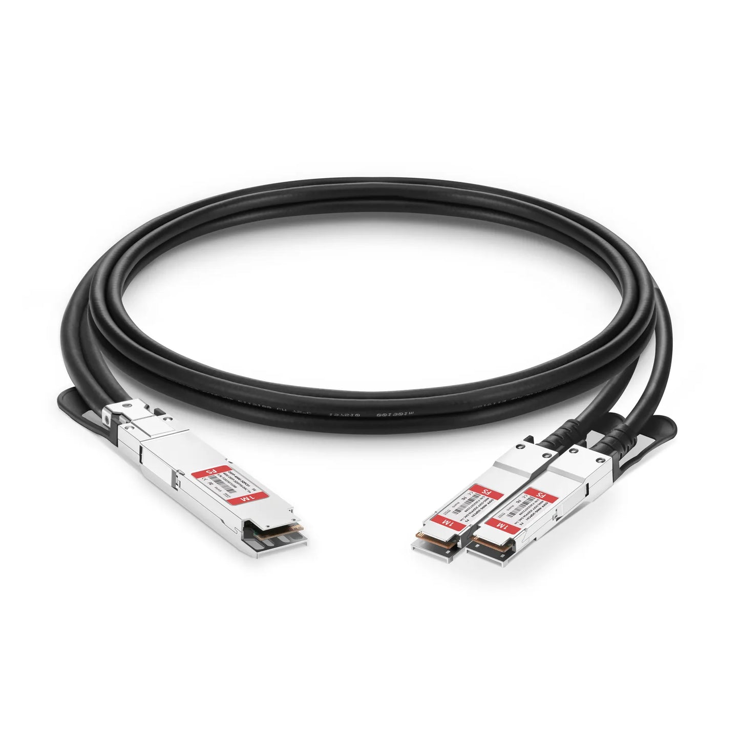 1m (3ft) 400G OSFP 8 x 50G PAM4 Finned Top to 2 x 200G QSFP56 4 x 50G PAM4 Passive Direct Attach Copper Breakout Cable for FS Switches