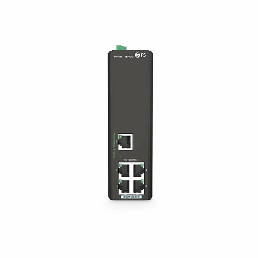 IES2100-5FE, 5-Port Fast Ethernet L2 Unmanaged Industrial Switch, 5 x 10/100BASE-T, -40 to 75°C Operating Temperature