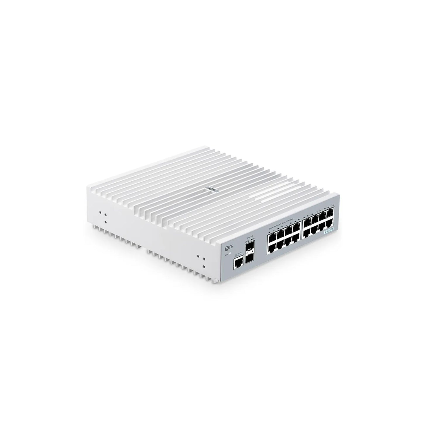 S3100-16TF, 16-Port Gigabit Ethernet L2+ Switch, 16 x 1Gb RJ45, with 2 x 1Gb SFP Uplinks, Broadcom Chip, Fanless