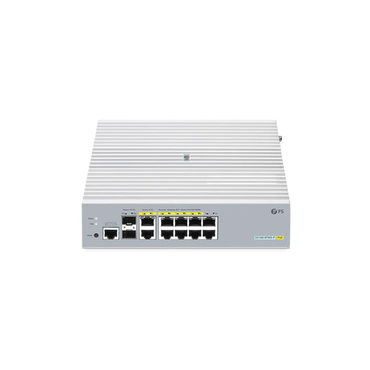 S3100-8TMS-P, 8-Port Gigabit Ethernet L2+ PoE+ Switch, 6 x PoE+ Ports, 2 x 5Gb PoE+ Ports@125W, 2 x 1Gb RJ45, with 2 x 10Gb SFP+ Uplinks, Broadcom Chip, Fanless