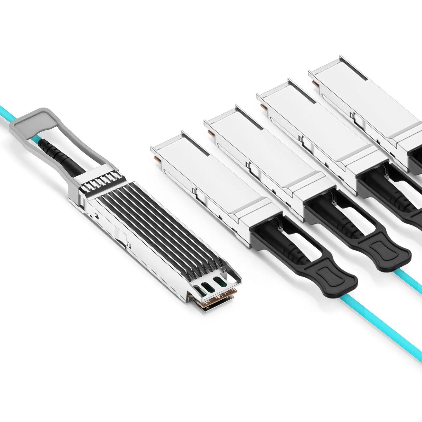10m (33ft) Arista Networks Compatible 400G OSFP 8 x 50G PAM4 Finned Top to 4 x 100G QSFP28 4 x 25G NRZ Active Optical Breakout Cable