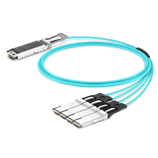 10m (33ft) Arista Networks Compatible 400G OSFP 8 x 50G PAM4 Finned Top to 4 x 100G QSFP28 4 x 25G NRZ Active Optical Breakout Cable
