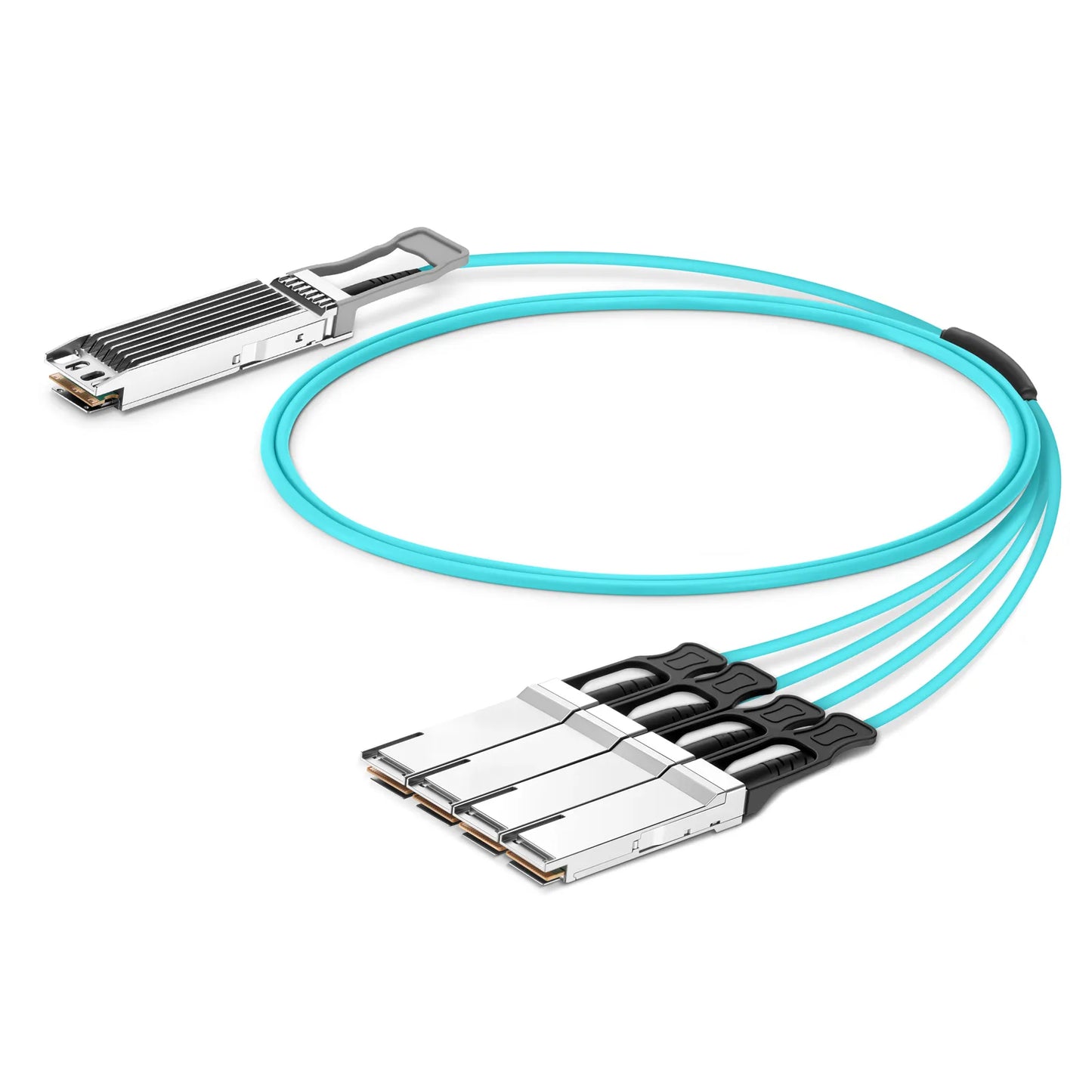 3m (10ft) Arista Networks Compatible 400G OSFP 8 x 50G PAM4 Finned Top to 4 x 100G QSFP28 4 x 25G NRZ Active Optical Breakout Cable