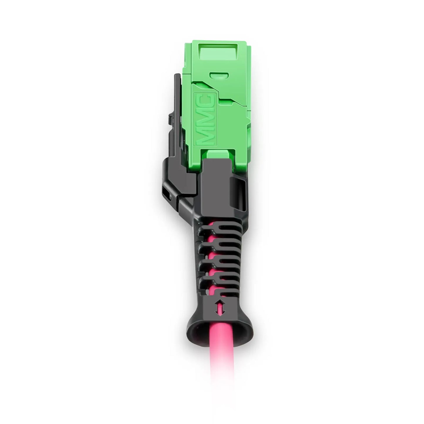 1m (3ft) MMC Harness, MMC-16 APC (Female) to 8 x LC UPC Duplex, 16 Fibers, Multimode (OM4), Plenum (OFNP), 0.35dB Max, Jumper Polarity, Magenta