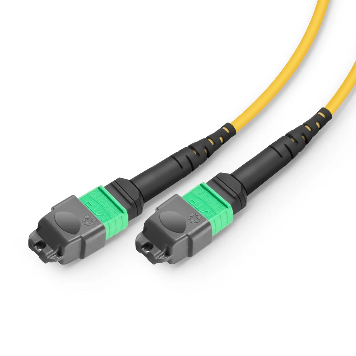1m (3ft) MTP® Breakout Cable, MTP®-24 APC (Female) to 2 x MTP®-12 APC (Female), 24 Fibers, Single Mode (OS2), Plenum (OFNP), 0.35dB Max, Type A, Yellow