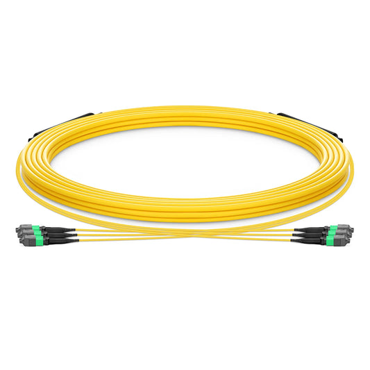 30m (98ft) MTP® Trunk Cable, MTP®-12 APC (Female) to MTP®-12 APC (Female), 36 Fibers, Single Mode (OS2), Plenum (OFNP), 0.35dB Max, Type A, Double Jacket, Yellow