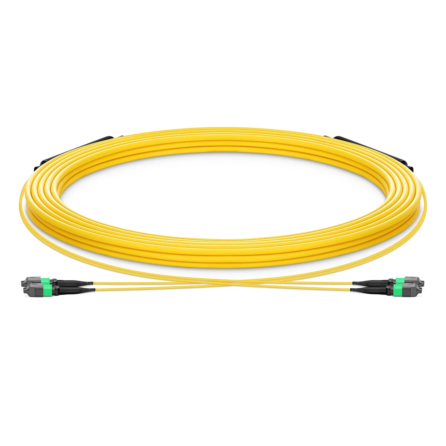 30m (98ft) MTP® Trunk Cable, MTP®-12 APC (Male) to MTP®-12 APC (Male), 24 Fibers, Single Mode (OS2), Plenum (OFNP), 0.35dB Max, Type B, Double Jacket, Yellow