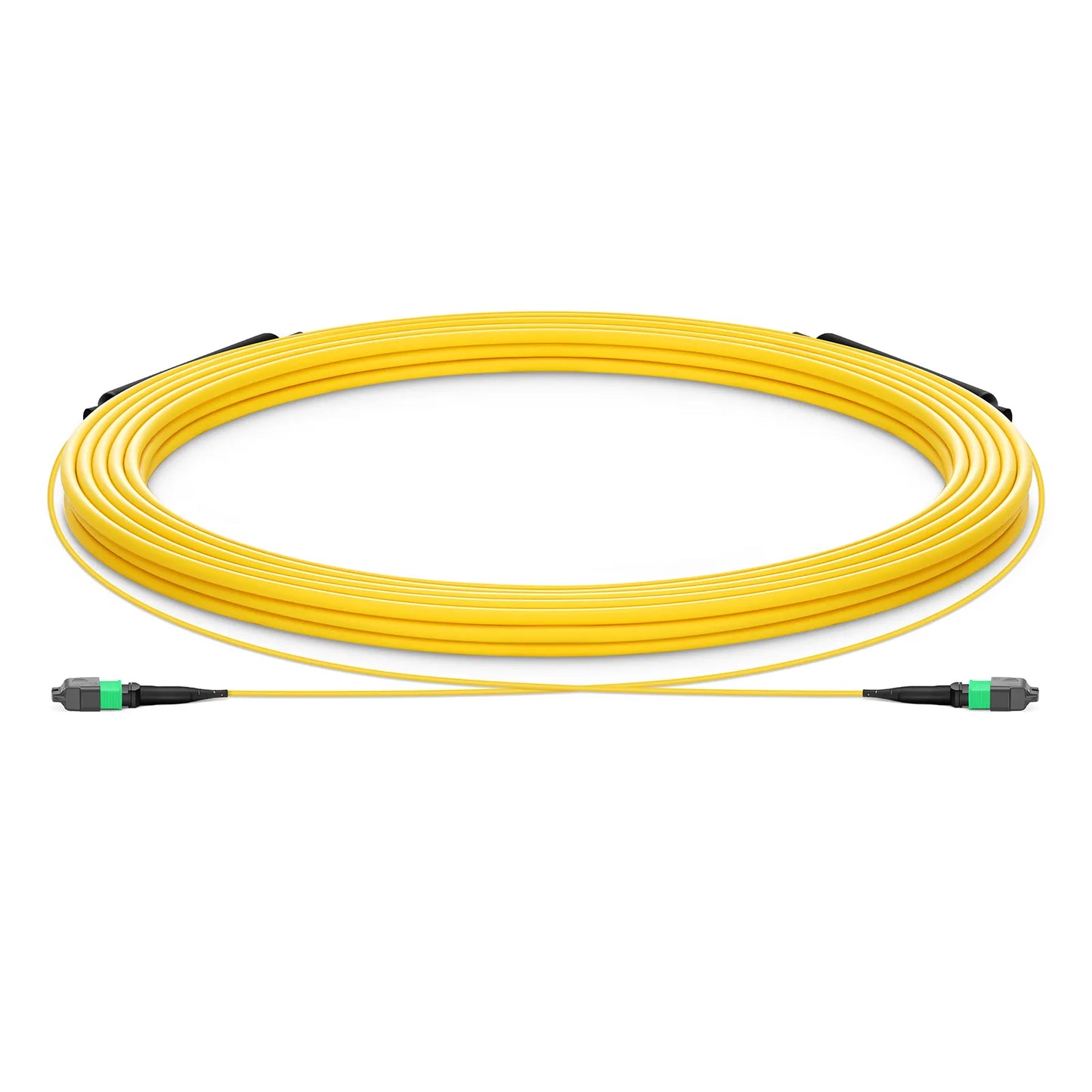 30m (98ft) MTP® Trunk Cable, MTP®-12 APC (Female) to MTP®-12 APC (Female), 12 Fibers, Single Mode (OS2), Plenum (OFNP), 0.35dB Max, Type A, Double Jacket, Yellow