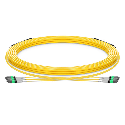30m (98ft) MTP® Trunk Cable, MTP®-8 APC (Male) to MTP®-8 APC (Male), 24 Fibers, Single Mode (OS2), Plenum (OFNP), 0.35dB Max, Type B, Double Jacket, Yellow